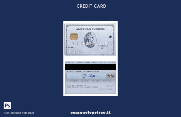 modello di carta platino USA Chase Bank Amex in stile verificato